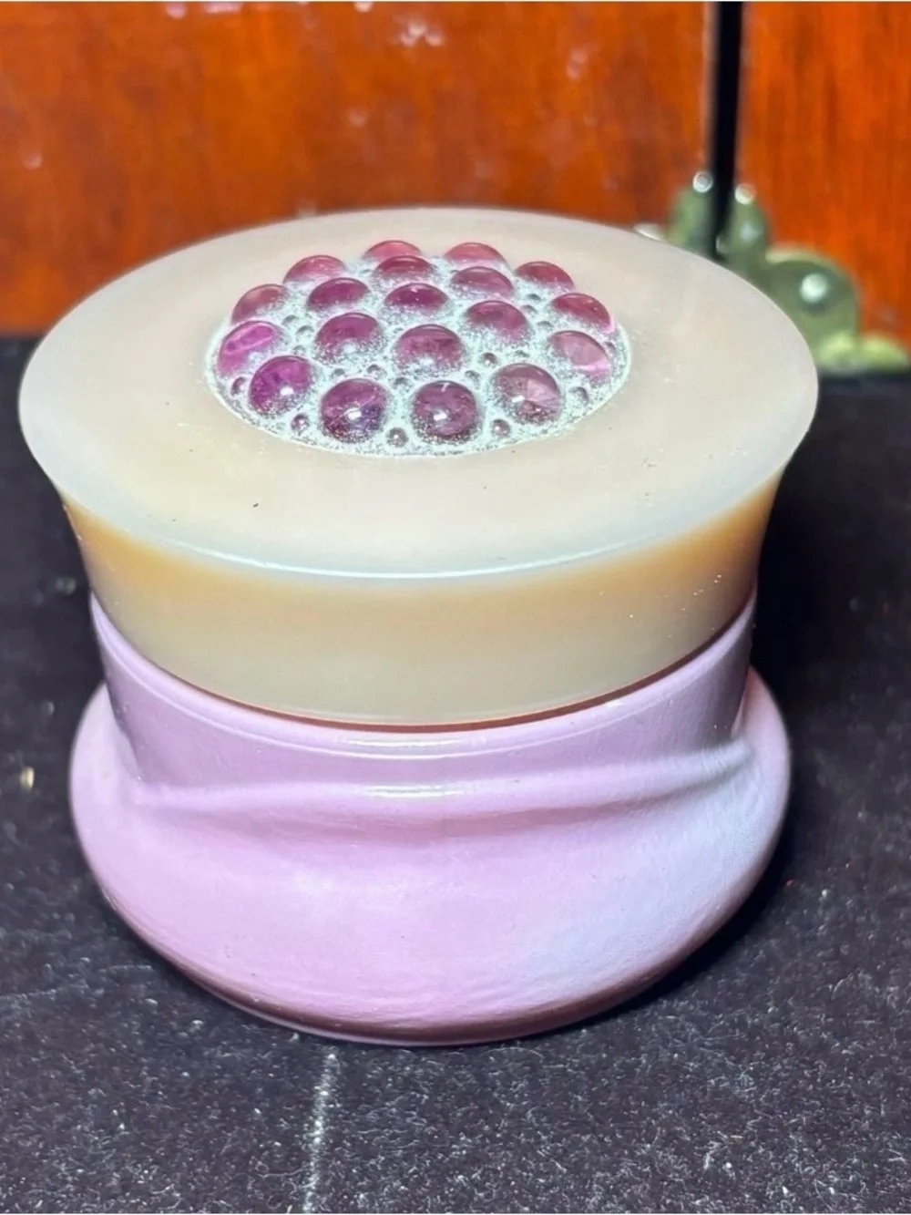 Small Round Pink Decorative Box with Pink Gem Top